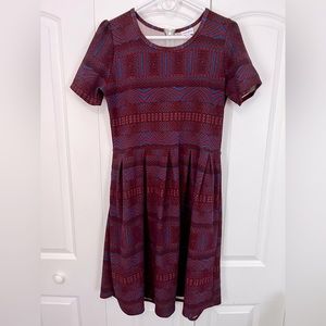Lularoe Amelia dress boho modern abstract design with pockets